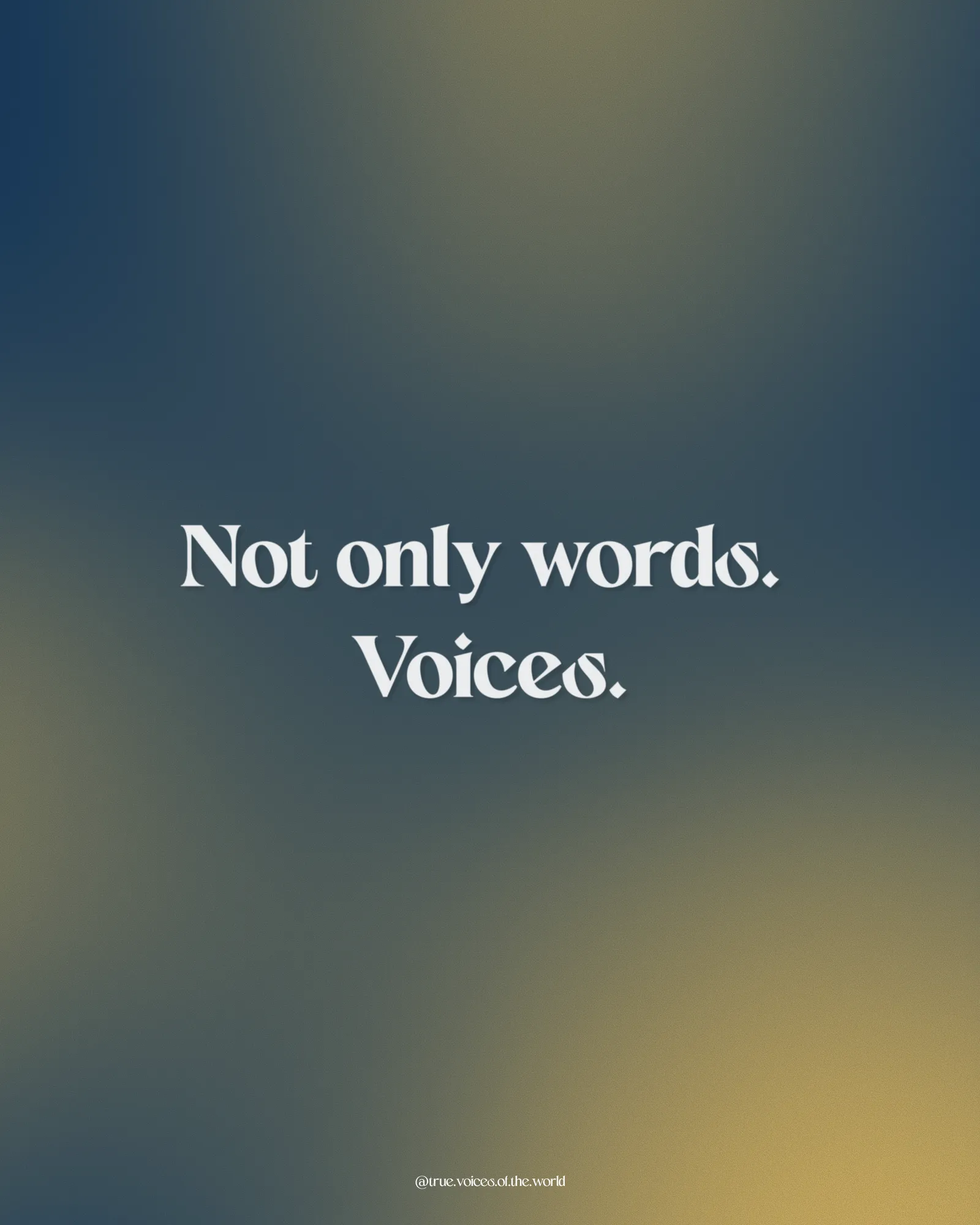 Slide reading "Not only words. Voices."